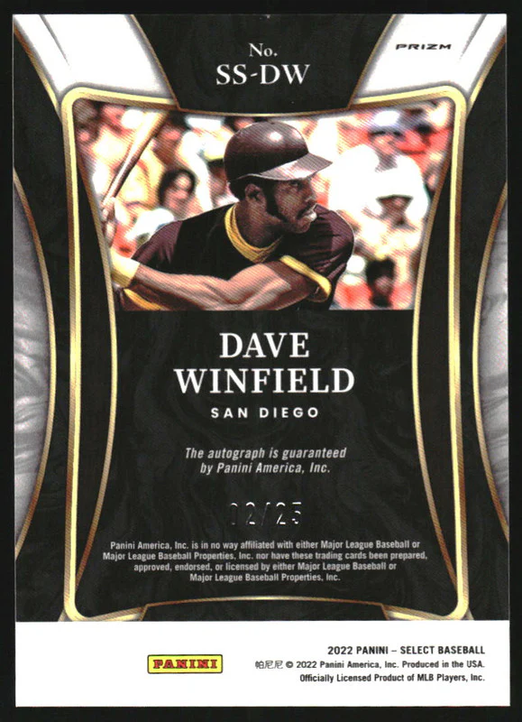 2022 Select Selective Signatures Cracked Ice #SS-DW Dave Winfield Auto /25 - Image 2