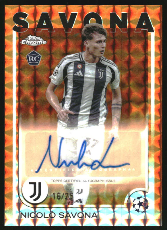 2024 Topps Chrome UEFA Autographs Orange Geometric #CA-NI Nicolo Savona Auto /25