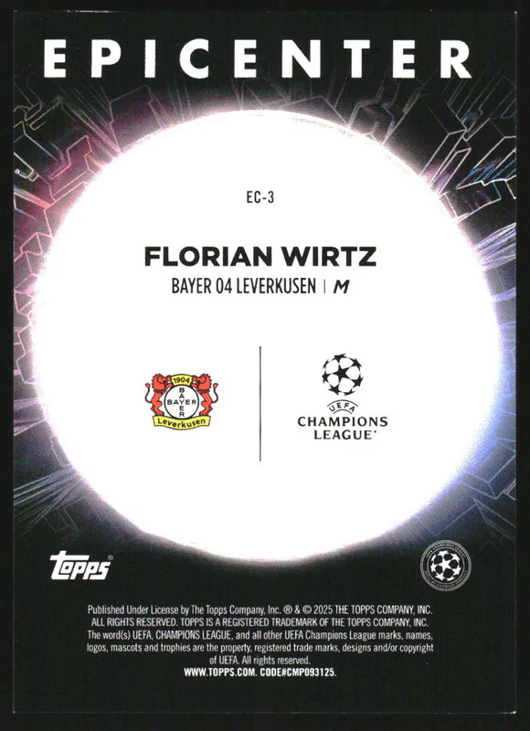 2024-25 Topps UEFA Club Competitions Epicenter #EC-3 Florian Wirtz - Image 2