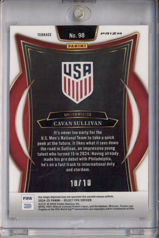 2024-25 Panini Select FIFA Set Terrace Gold #98 Cavan Sullivan RC /10 - Image 2