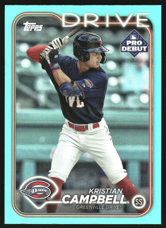 2024 Topps Pro Debut Aqua Foil #PD-7 Kristian Campbell /75