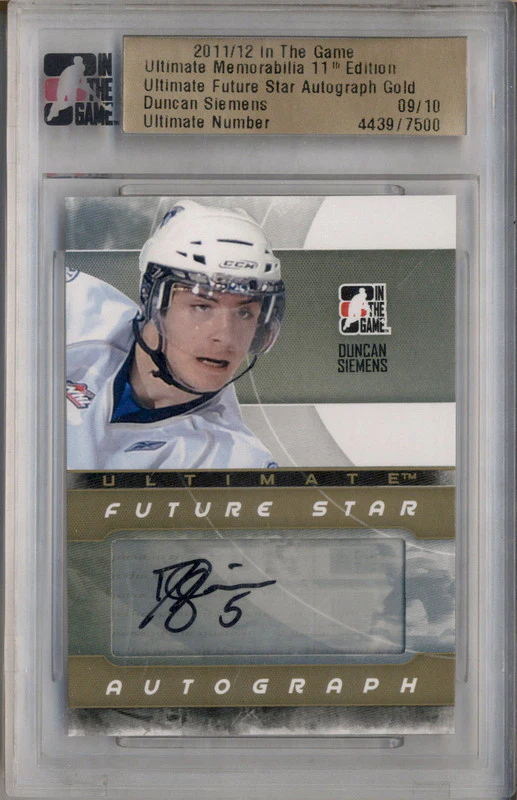 2011 ITG Ultimate Memorabilia Star Autograph Gold Duncan Siemens Auto /10