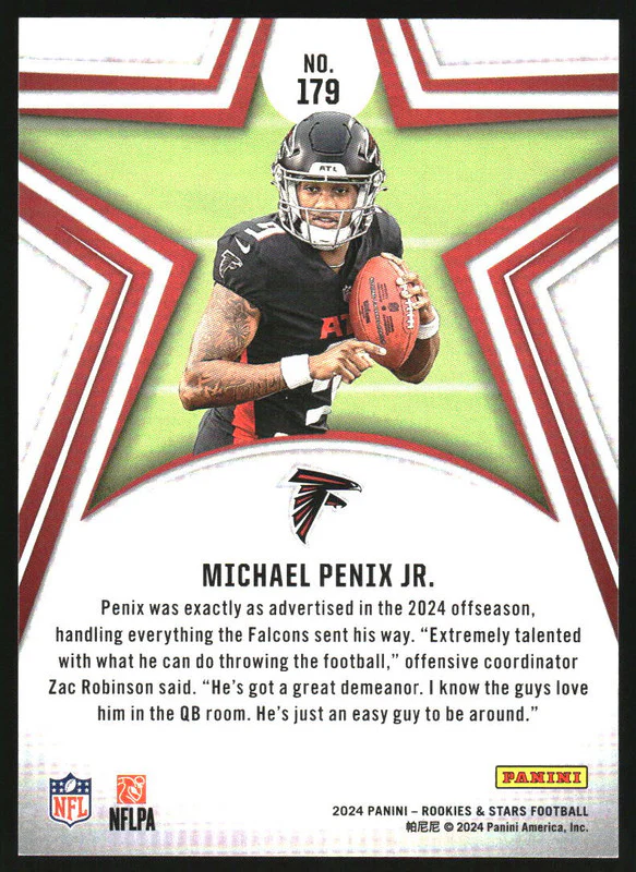 2024 Panini Rookies & Stars Ice FOTL #179 Michael Penix Jr. RC /18 - Image 2