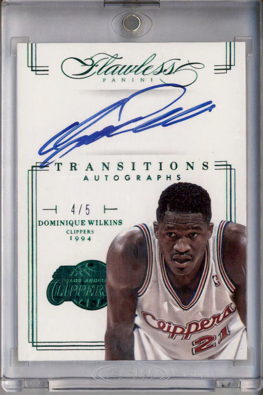 2012-13 Flawless Transitions Autographs Emerald #33 Dominique Wilkins Auto /5