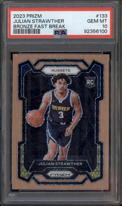 2023 Panini Prizm Bronze Fast Break #133 Julian Strawther RC /20 PSA 10