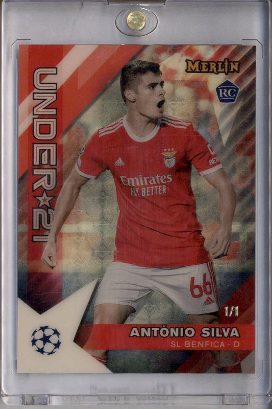 2022 Topps Merlin Chrome UEFA U21 Stars SuperFractor Antonio Silva RC 1/1