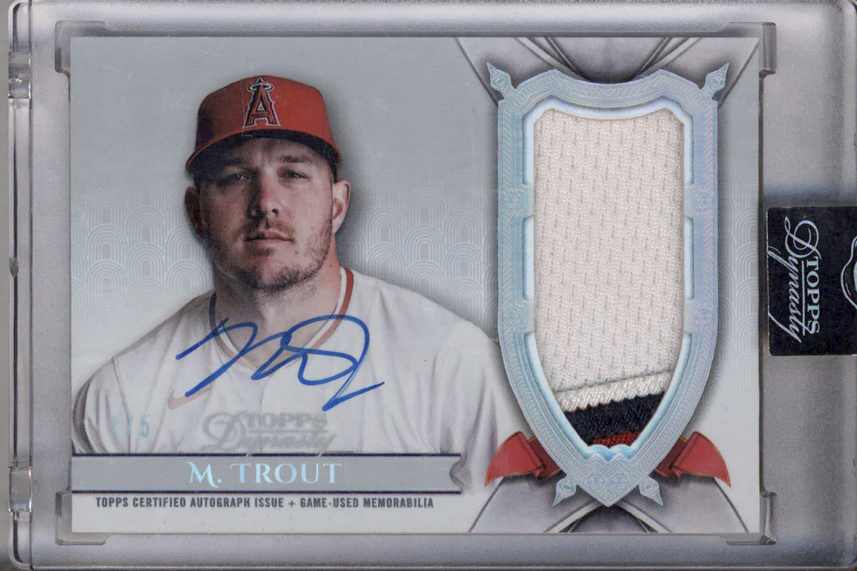 2024 Topps Dynasty Autograph Patch Silver #DAP-MT6 Mike Trout Auto /5
