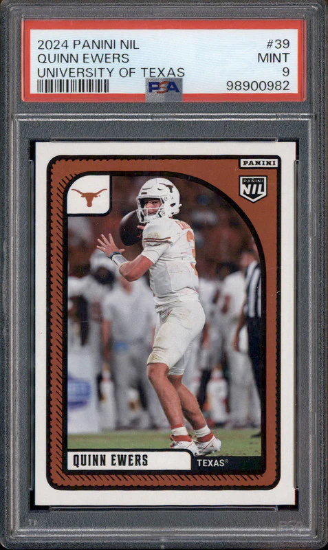 2024 Panini NIL University Of Texas White Jersey Quinn Ewers PSA 9