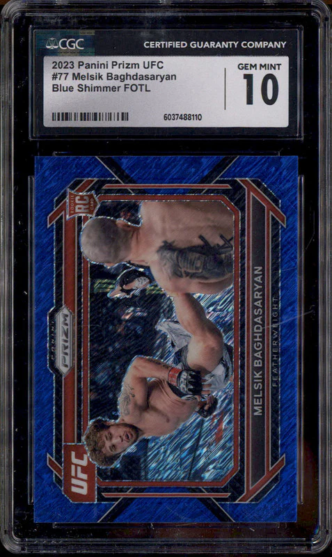 2023 Panini Prizm UFC Blue Shimmer FOTL #77 Melsik Baghdasaryan RC /10 CGC 10