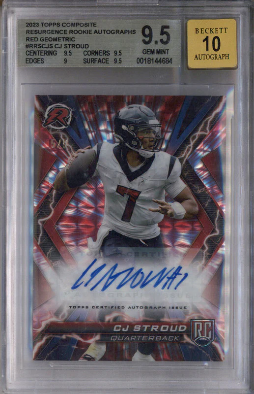 2023 Topps Composite Resurgence Red Geometric CJ Stroud RC Auto /5 BGS 9.5