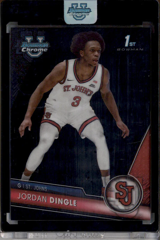 2023-24 Bowman Chrome University Black Shimmer Refractors Jordan Dingle RC 1/1