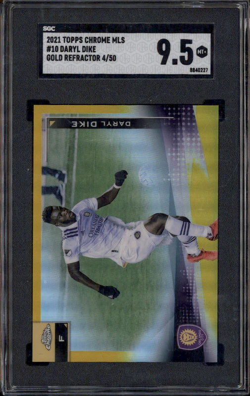 2021 Topps Chrome MLS Gold Refractor #10 Daryl Dike /50 SGC 9.5