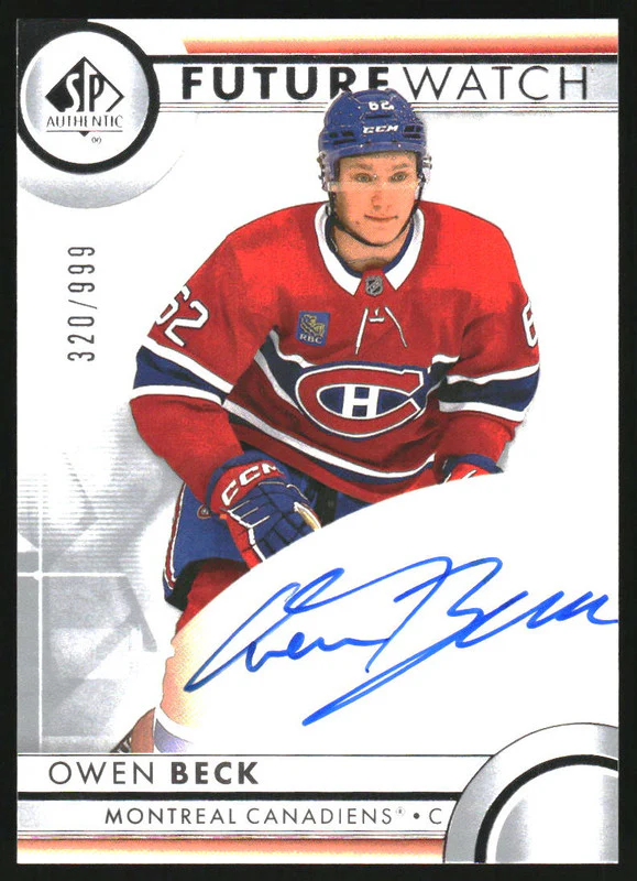 2023 SP Authentic #113 Owen Beck Autograph RC Future Watch Auto /999