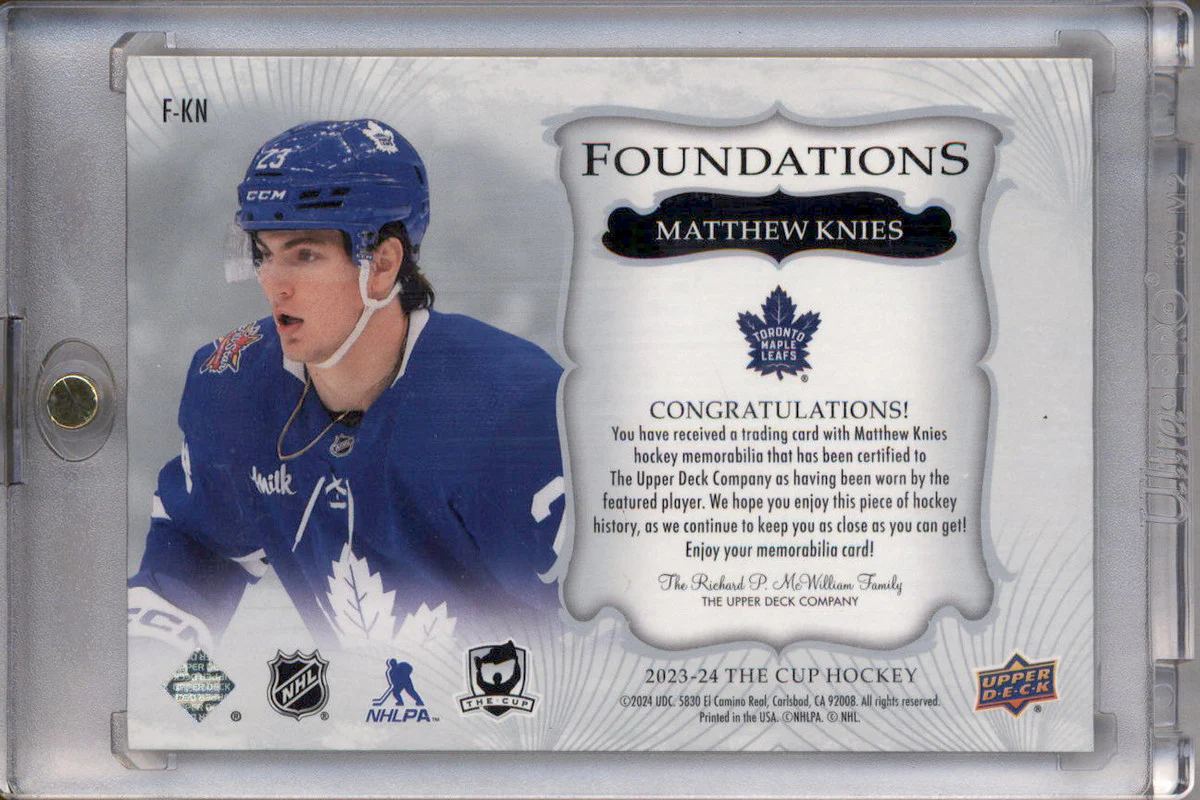 2023 The Cup Foundations Quad Patch #F-KN Matthew Knies /10 - Image 2