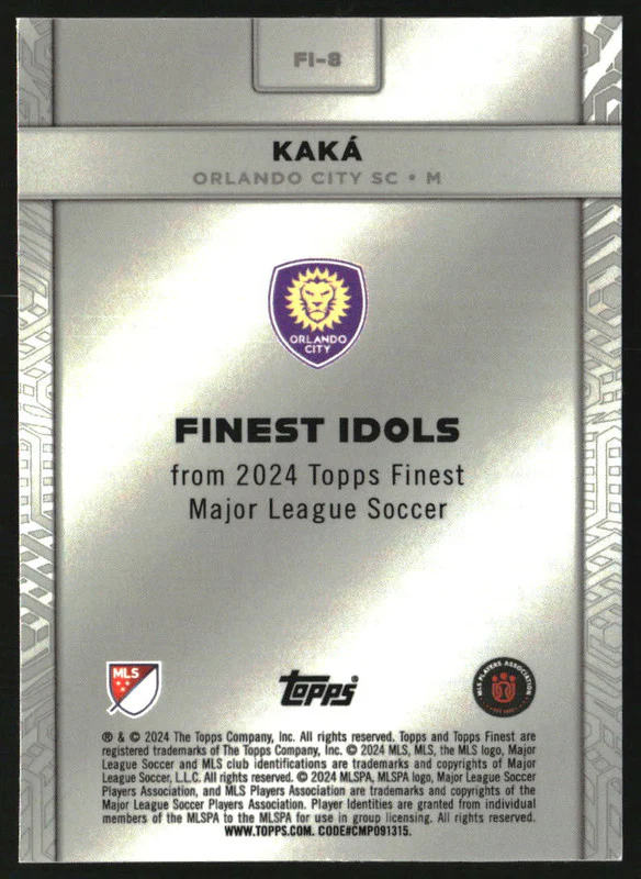 2024 Topps Finest MLS Finest Idols Silver #FI-8 Kaka - Image 2
