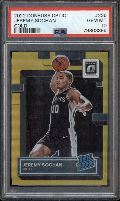 2022 Donruss Optic Gold #236 Jeremy Sochan RC /10 PSA 10