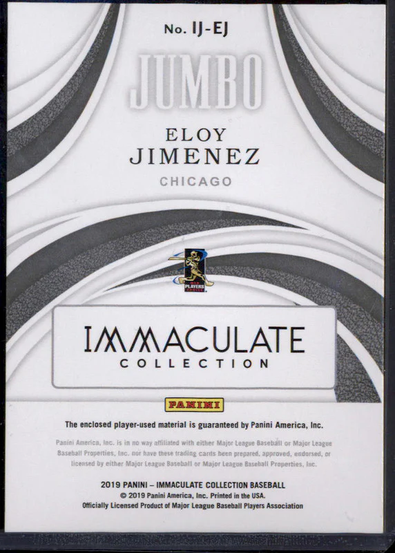 2019 Immaculate Collection Immaculate Jumbo Hats #IJ-EJ Eloy Jimenez RC /2 - Image 2