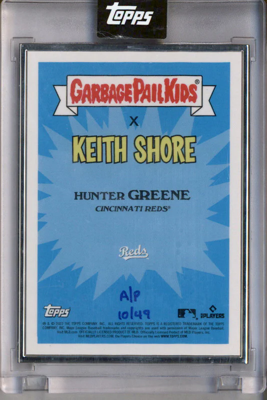 2022 Garbage Pail Kids x Keith Shore Hunter Greene Hunter Holes Silver Frame /49 - Image 2