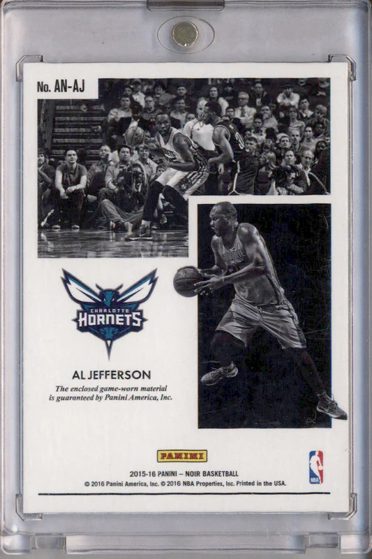 2015-16 Panini Noir Acetate Noir Prime Tag #AN-AJ Al Jefferson /5 - Image 2
