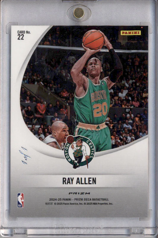 2024-25 Panini Prizm Deca Downtown Bound Black Prizms #22 Ray Allen 1/1 - Image 2