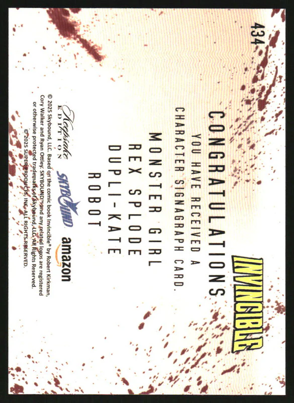 2025 Invincible Signagraphs Gold Robot Monster Girl Rex Splode Dupli-Kate /15 - Image 2