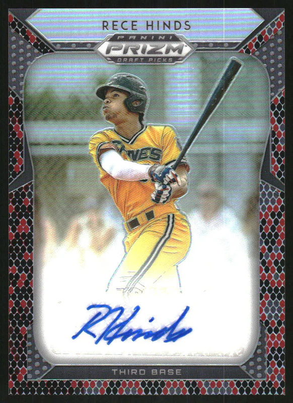 2019 Panini Prizm Draft Autographs Red & Black Snake Skin #36 Rece Hinds Auto