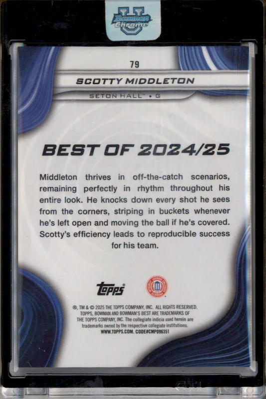 2024-25 Bowman Bowman's Best University Geometric Refractor #79 Scotty Middleton - Image 2
