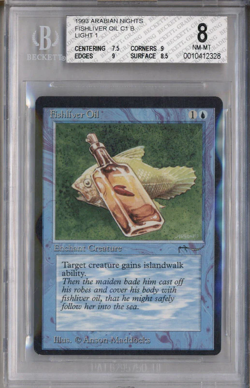 1993 Magic the Gathering Arabian Nights Fishliver Oil C1 B Light 1 BGS 8