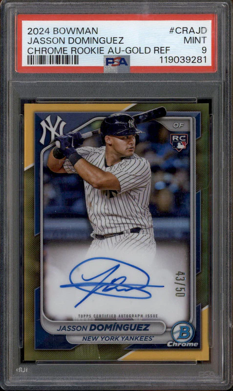 2024 Bowman Chrome Rookie Auto Gold Refractor Jasson Dominguez RC /50 PSA 9