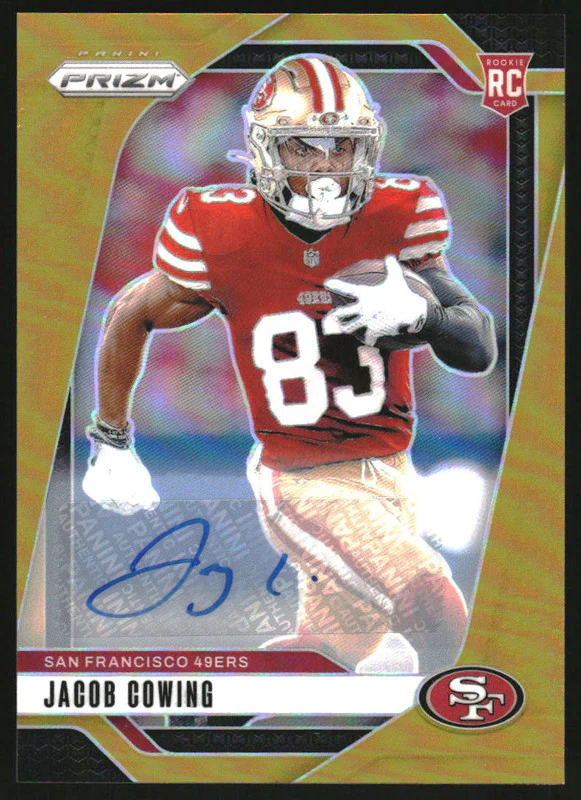 2024 Panini Prizm Autographs Gold Prizm #335 Jacob Cowing RC Auto /10