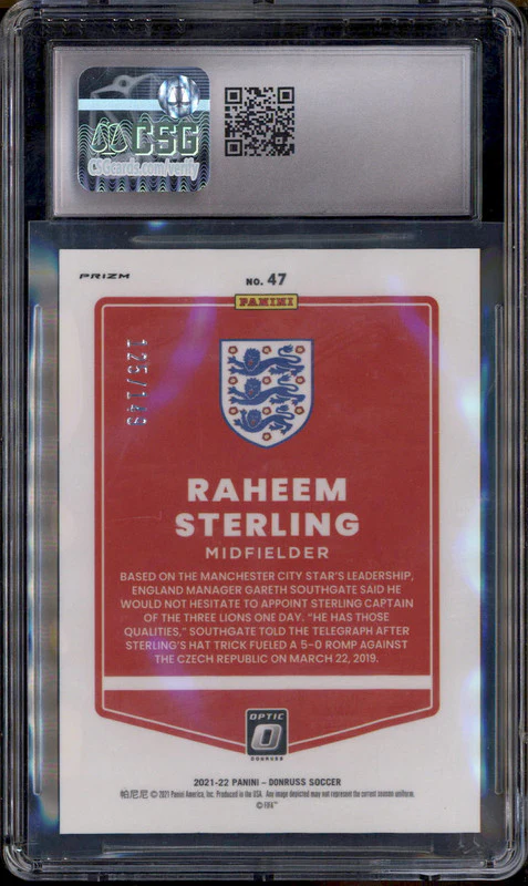 2021 Panini Donruss Optic Red #47 Raheem Sterling /149 CSG 9 - Image 2