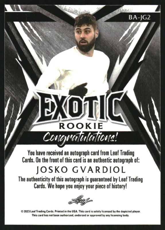 2023 Leaf Exotic Kaleidoscope Deer #BA-JG2 Josko Gvardiol Autograph Auto 1/1 - Image 2