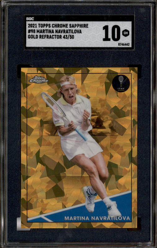2021 Topps Chrome Sapphire Gold Refractor #98 Martina Navratilova /50 SGC 10
