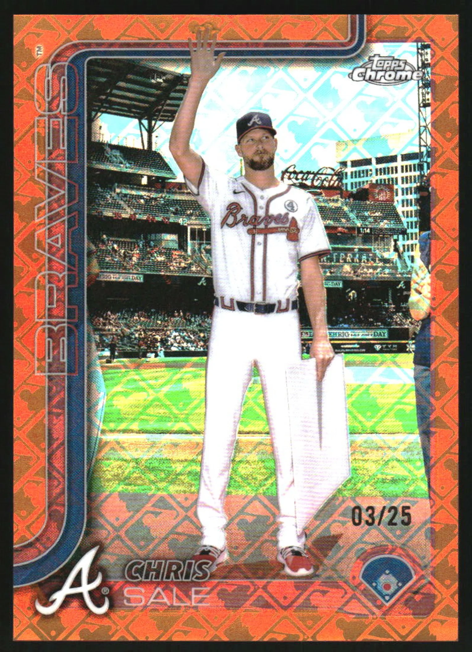 2025 Topps Chrome LogoFractor Image Variation Orange Refractor Chris Sale /25