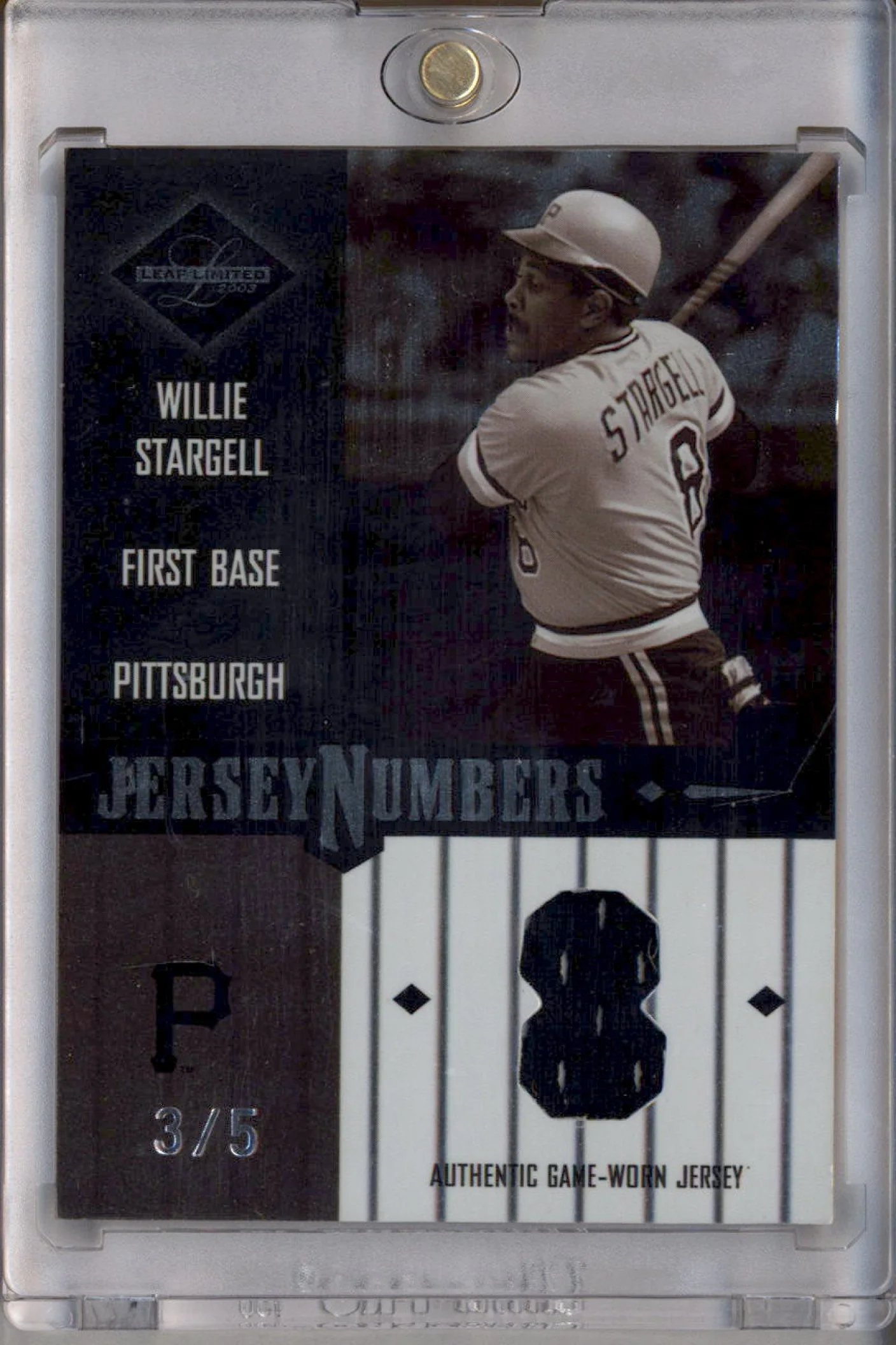 2003 Leaf Limited Jersey Numbers #JN-80 Willie Stargell Roberto Clemente MEM /5