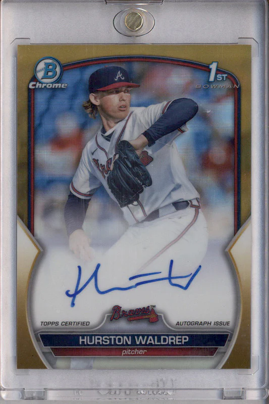 2023 Bowman Draft Chrome Gold Refractor #CDA-HWA Hurston Waldrep RC Auto /50