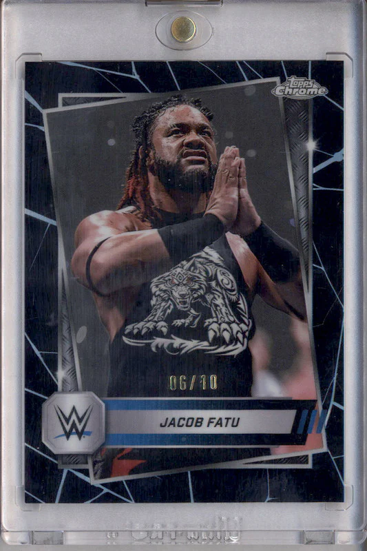2025 Topps Chrome WWE Black Refractors #100 Jacob Fatu /10