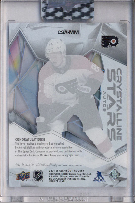 2024 Upper Deck Clear Cut Crystalline Stars Blue #CSA-MM Matvei Michkov Auto /10 - Image 2