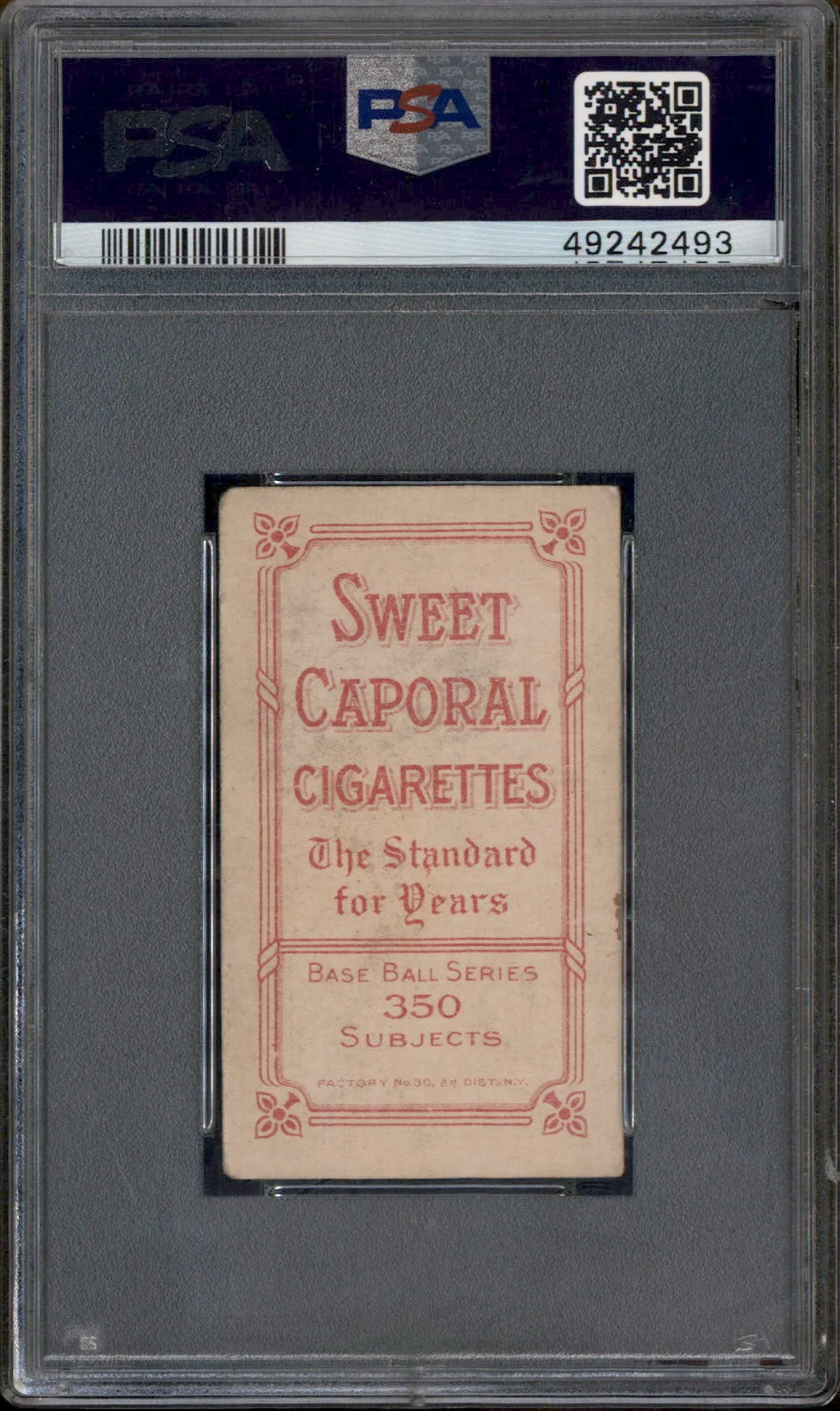T206 Sweet Caporal 350/30 Clark Griffith Batting PSA 3 - Image 2