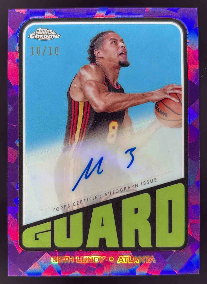2023 Topps Chrome Sapphire 1972 Chrome Purple Sapphire Seth Lundy RC Auto /10