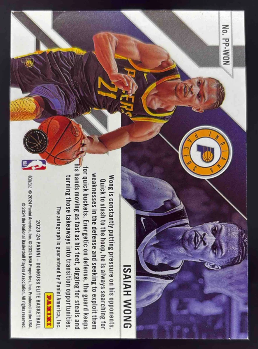 2023-24 Panini Donruss Elite Pen Pals Red #PP-WON Isaiah Wong Autograph Auto /49 - Image 2