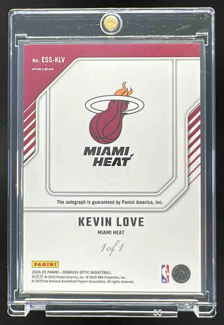 2024 Donruss Optic The Elite Series Signature Gold Vinyl #12 Kevin Love Auto 1/1 - Image 2