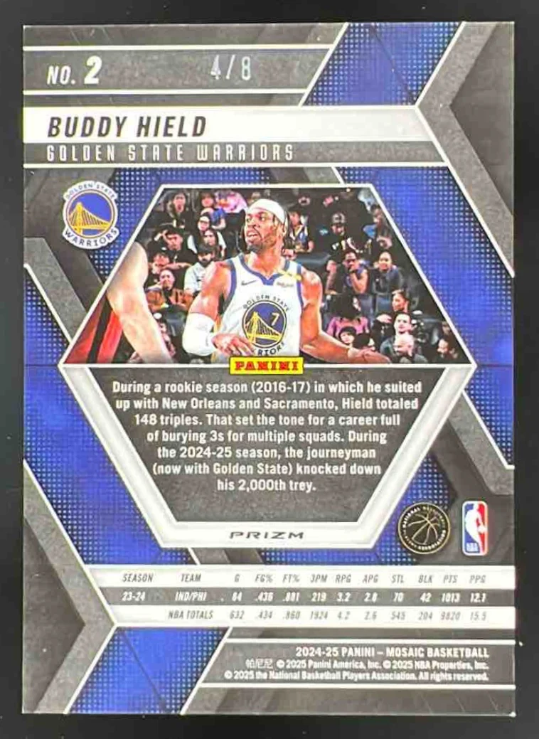 2024-25 Panini Mosaic Gold Snakeskin Mosaic #2 Buddy Hield /8 - Image 2