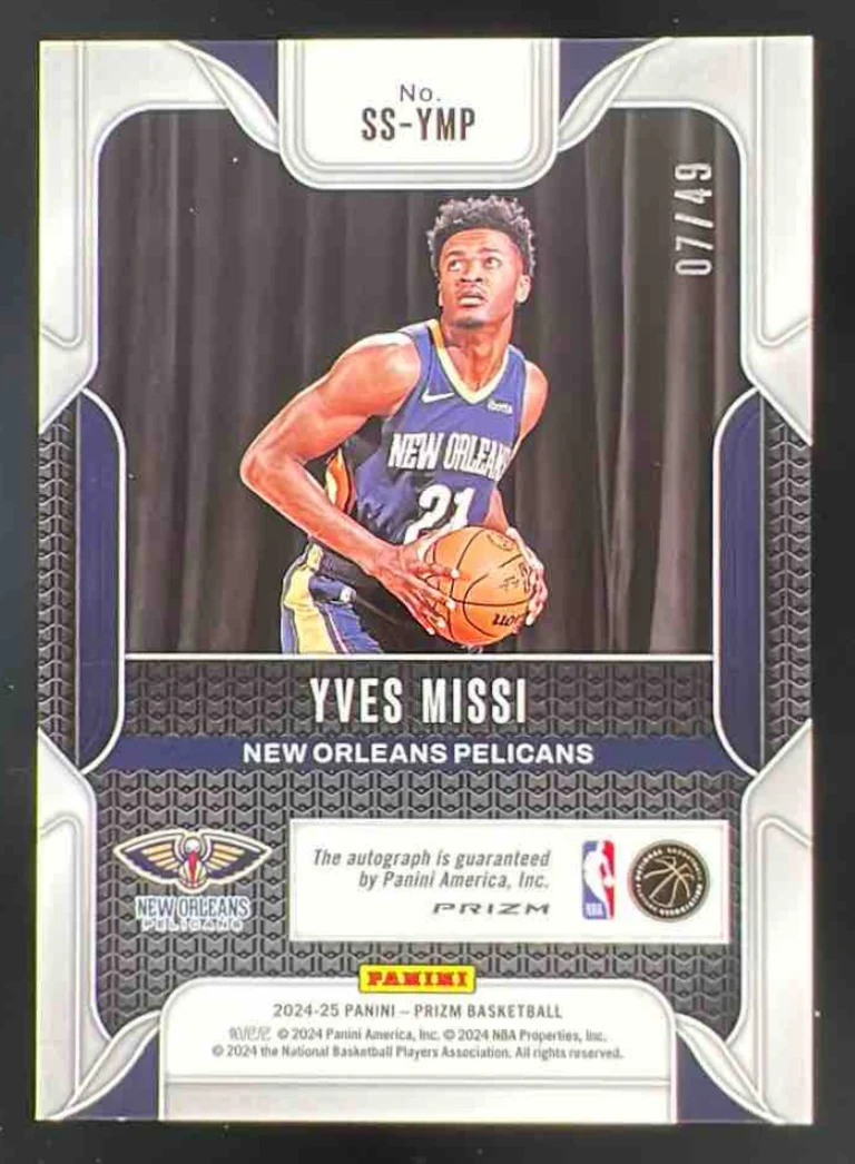 2024-25 Panini Prizm Sensational Choice Blue Prizm Yves Missi RC Auto /49 - Image 2