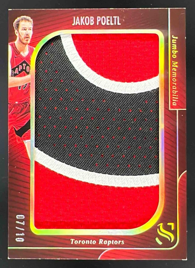 2024-25 Panini Silhouette Jumbo Memorabilia Holo Gold #JM-JKP Jakob Poeltl /10