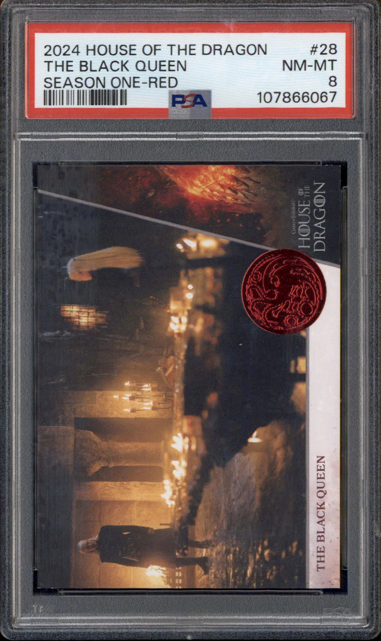2024 Game of Thrones House of the Dragon Red Foil #28 The Black Queen /50 PSA 8
