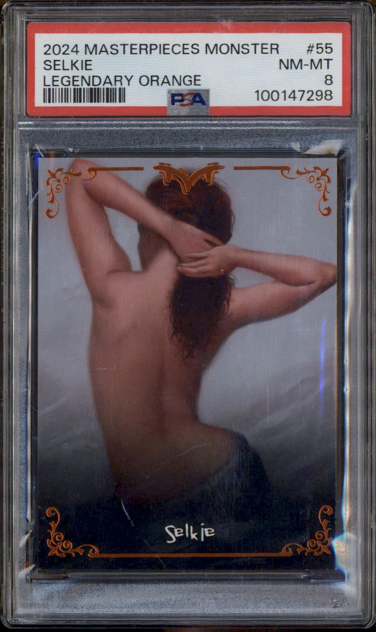 2024 Masterpieces Monster Legendary Orange #55 Selkie /35 PSA 8