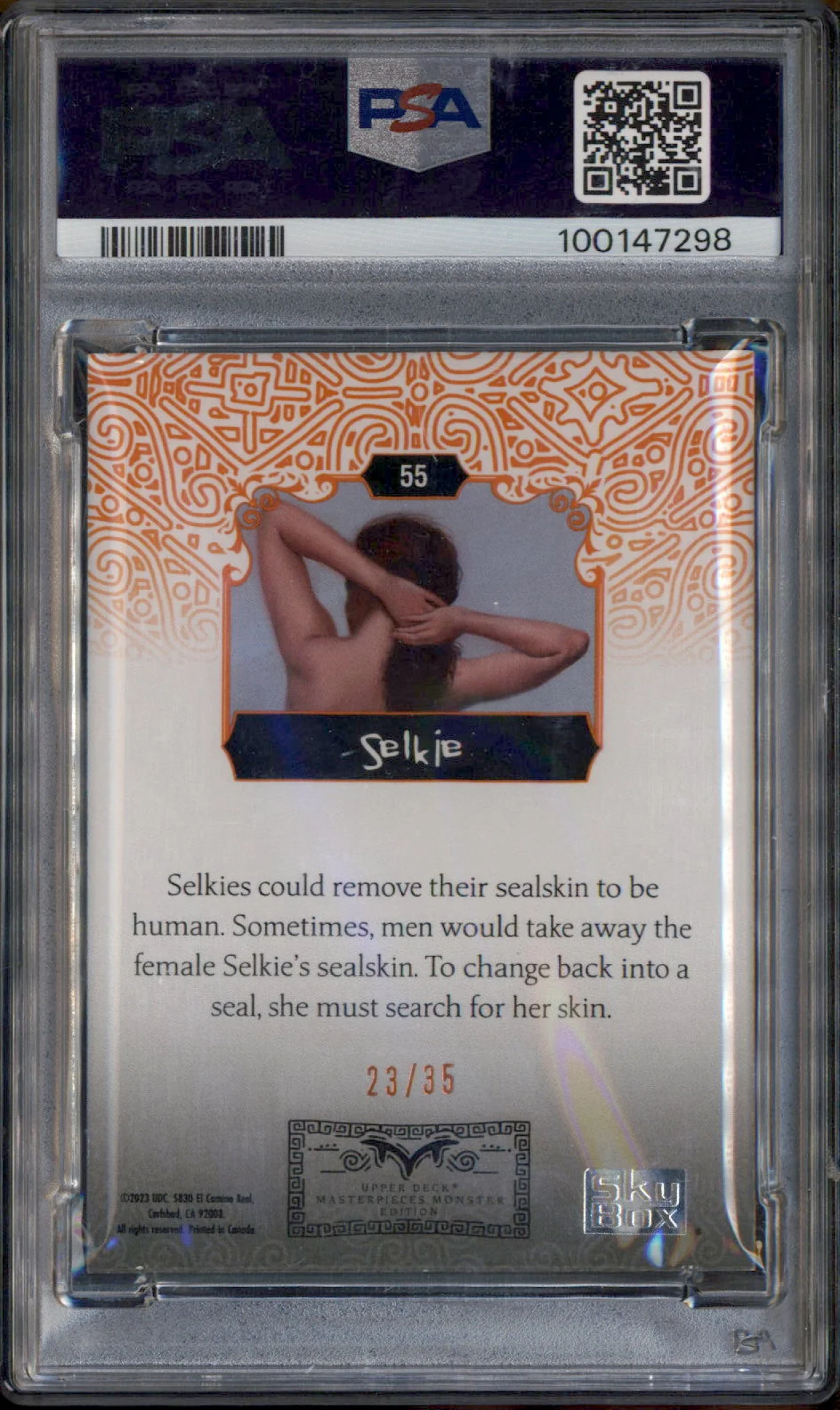 2024 Masterpieces Monster Legendary Orange #55 Selkie /35 PSA 8 - Image 2