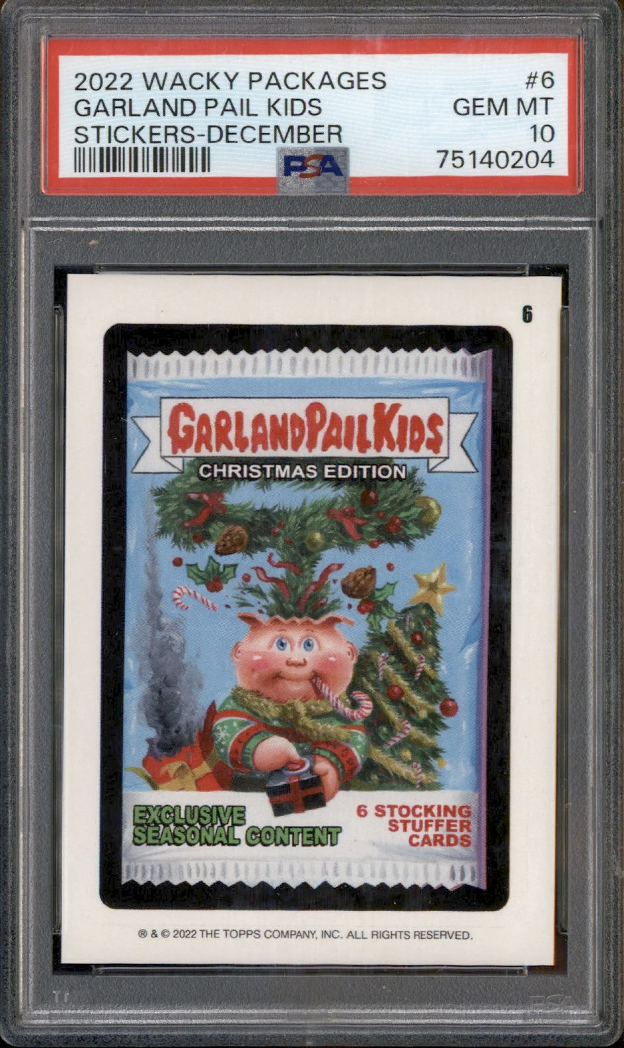 2022 Wacky Packages Stickers December #6 Garland Pail Kids PSA 10