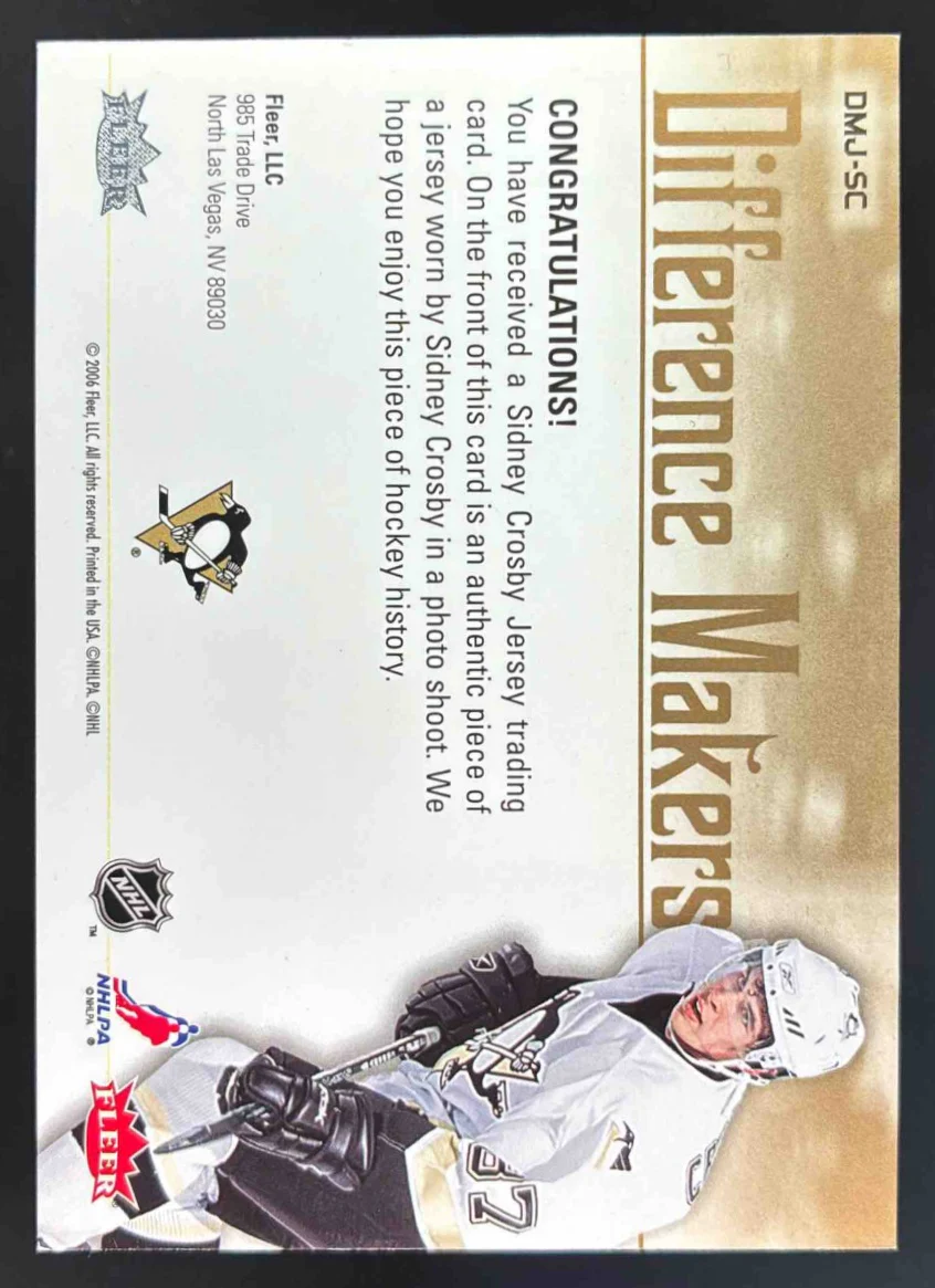2005-06 Fleer Ultra Difference Makers Gold Jersey #DM6 Sidney Crosby - Image 2